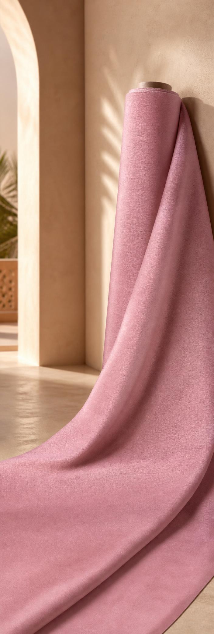 Tissu velours rose doux de qualité supérieure
